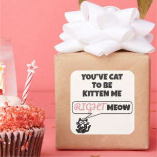 You’ve Cat to Be Kitten Me Right Meow Square Sticker