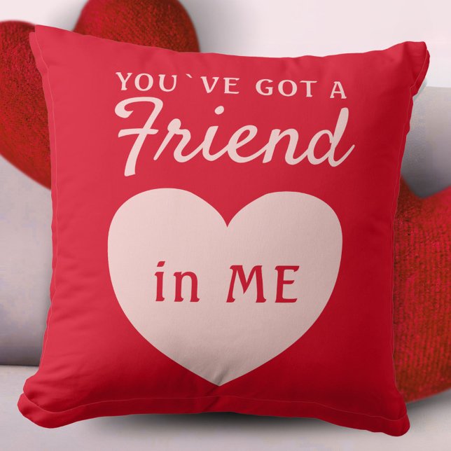 You`ve got a Friend Red Pink Heart Friendship Cushion (Creator Uploaded)