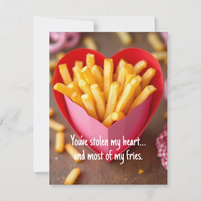 You’ve Stolen My Heart… and Most of My Fries Holid Holiday Card (Front)