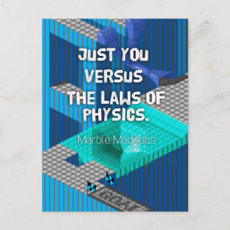 You vs. Physics - Marble Madness Postcard