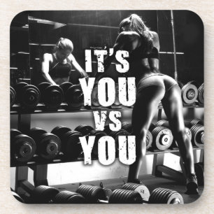 YOU vs YOU - Women's Workout Motivational Coaster