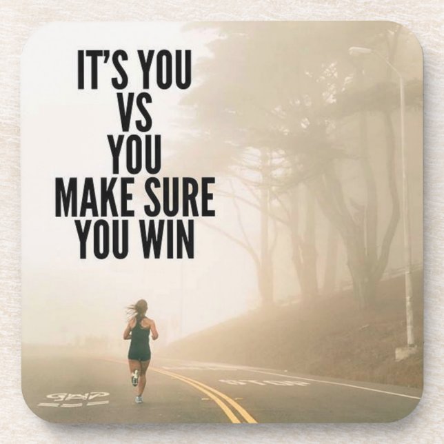 YOU vs YOU - Women's Workout Motivational Coaster (Front)