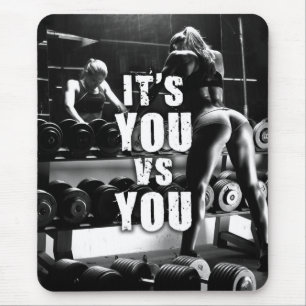 YOU vs YOU - Women's Workout Motivational Mouse Mat