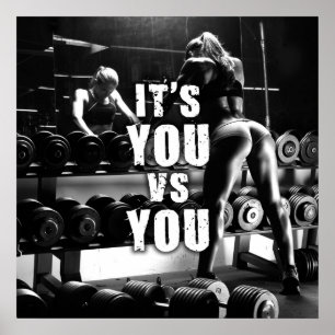 YOU vs YOU - Women's Workout Motivational Poster