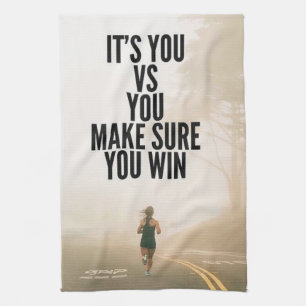 YOU vs YOU - Women's Workout Motivational Tea Towel