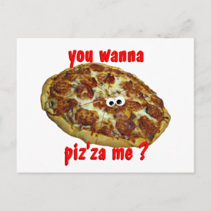 'you wanna piz'za me?' humourous parody Postcard