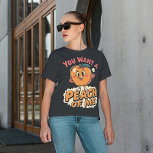 You Want a Peach of Me – Funny Peach Pun Tri-Blend Shirt