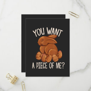 You Want A Piece Of Me - Chocolate Bunny Easter Invitation Postcard