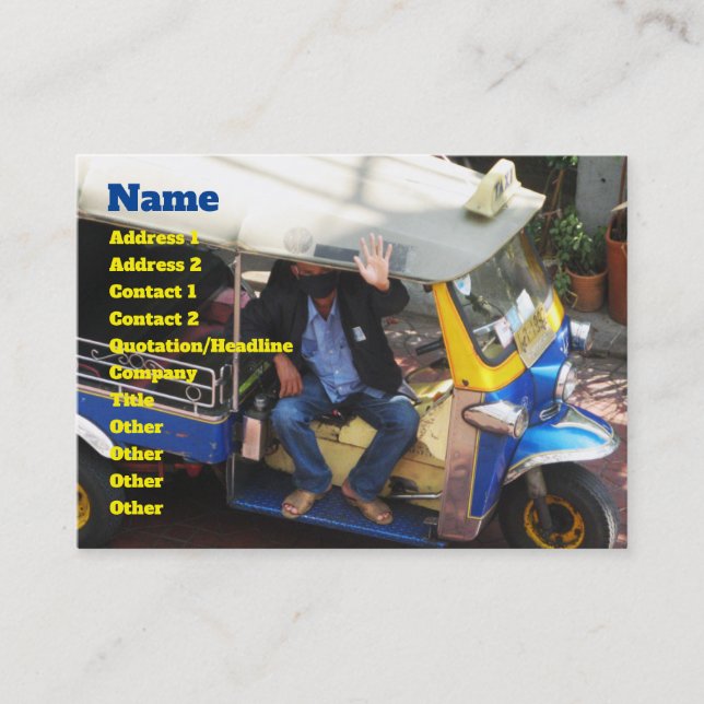 You want TAXI TUK-TUK? Business Card (Front)