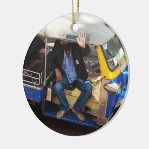 You want TAXI TUK-TUK? Ceramic Tree Decoration