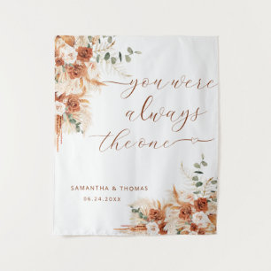You Were Always the One Wedding Backdrop Banner Tapestry