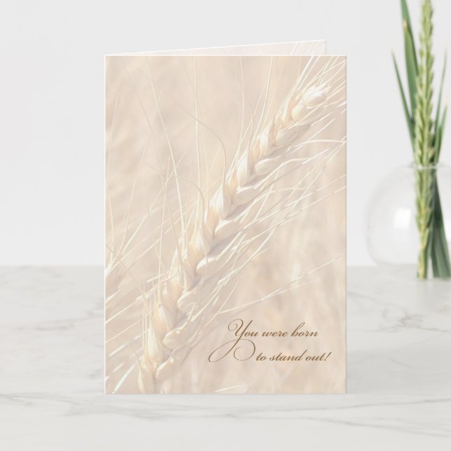 You Were Born to Stand Out / Wheat Birthday Card (Front)