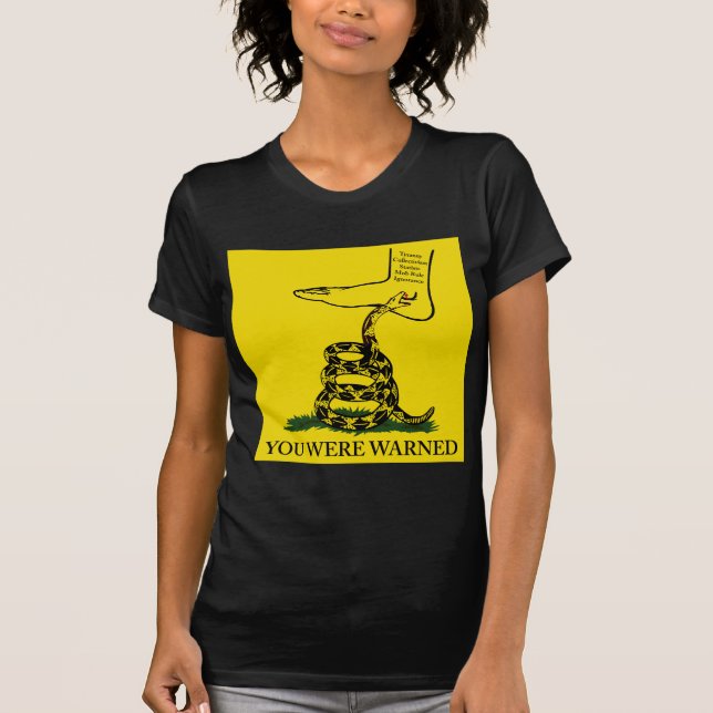 You Were Warned Rattle Snake Flag T-Shirt (Front)