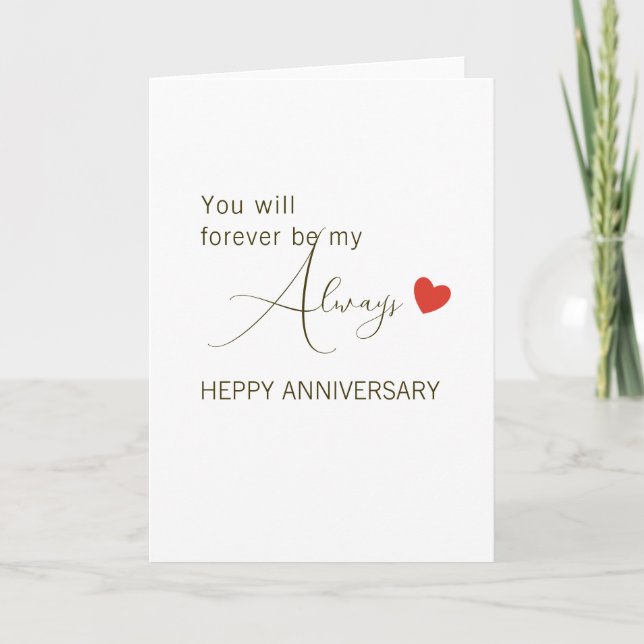 You Will Forever Be My Always – Romantic Love Card (Front)