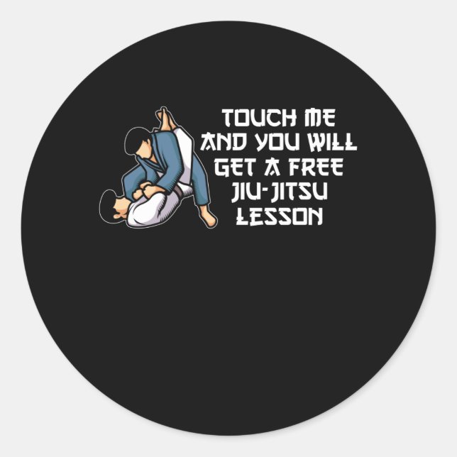 you will get a free jiu-jitsu lesson classic round sticker (Front)