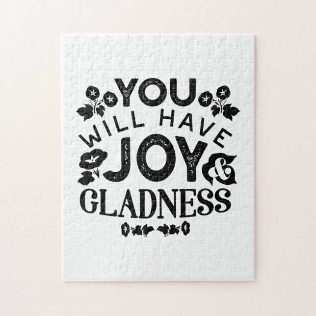 You Will Have Joy and Gladness Inspirational Quote Jigsaw Puzzle (Vertical)