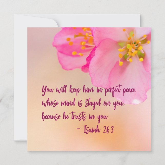 You Will Keep Him Christian Floral Inspirational (Front)