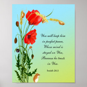 You will keep him in perfect peace Bible Verse  Poster