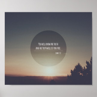 You Will Know the Truth John 8:32 Verse Poster