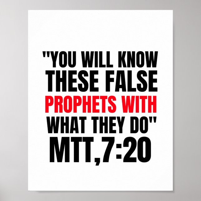 you will know these false prophets with what they poster (Front)
