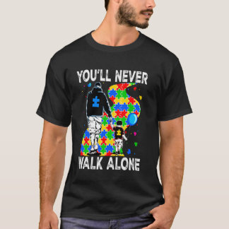 You Will Never Walk-Alone Support Autism Kids Auti T-Shirt