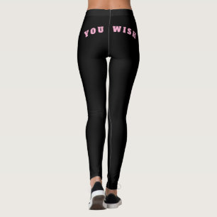 You Wish, Women's Casual High Waist Letter Print  Leggings