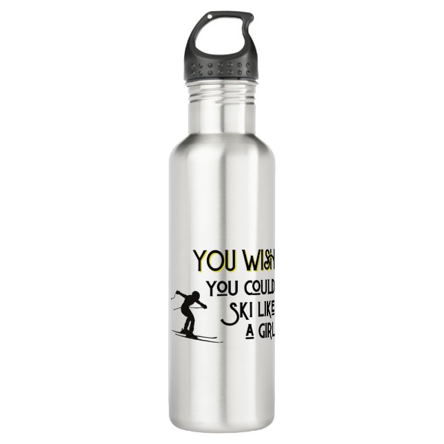 You wish you could ski like a girl 710 ml water bottle (Front)