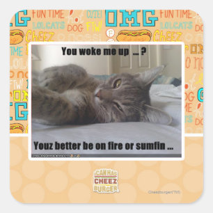 You woke me up square sticker