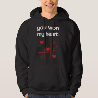 You Won My Heart Cute Tic Tac Toe Game  Valentine Hoodie