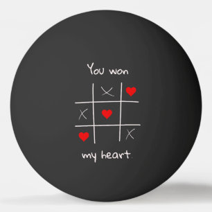 You Won my Heart Tic-Tac-Toe Funny Valentine's Ping Pong Ball
