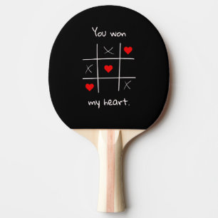 You Won my Heart Tic-Tac-Toe Funny Valentine's Ping Pong Paddle