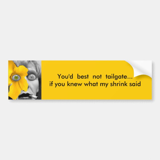 you'd best not tailgate... bumper sticker (Front)
