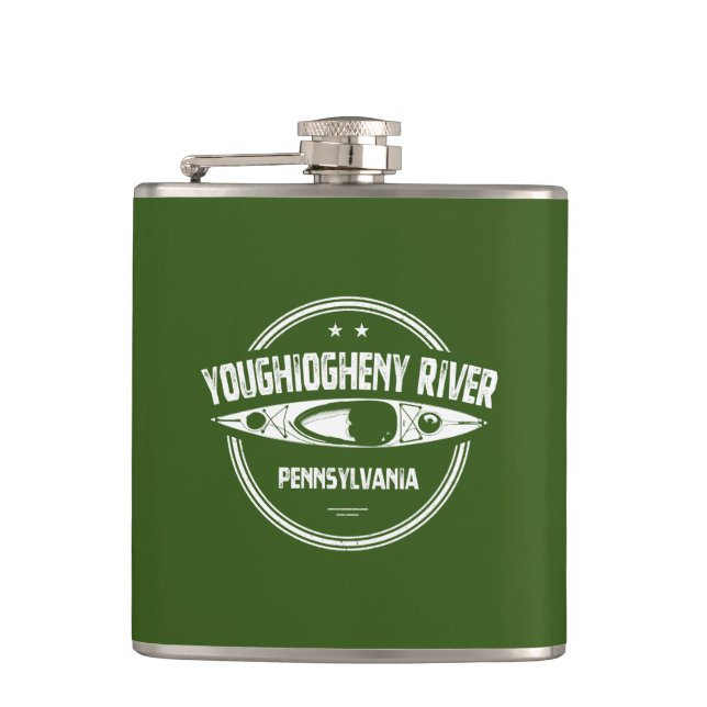 Youghiogheny River, Pennsylvania Hip Flask (Front)