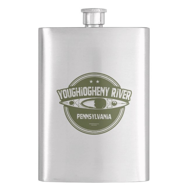 Youghiogheny River, Pennsylvania Hip Flask (Front)