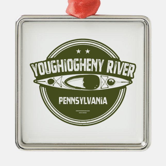 Youghiogheny River, Pennsylvania Metal Tree Decoration (Front)