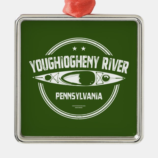 Youghiogheny River, Pennsylvania Metal Tree Decoration (Front)