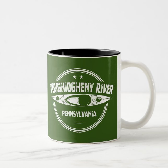 Youghiogheny River, Pennsylvania Two-Tone Coffee Mug (Right)
