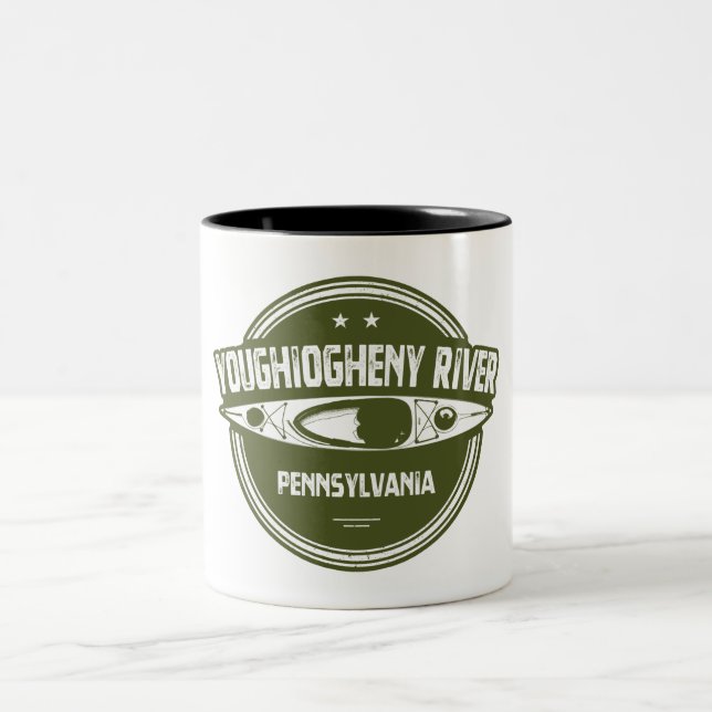 Youghiogheny River, Pennsylvania Two-Tone Coffee Mug (Center)