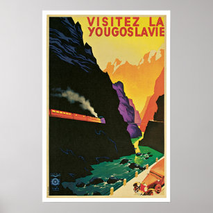 Yougoslavie Yugoslavia Vintage Travel Poster