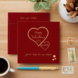 You'll Always Be My Valentine Double Hearts Envelope