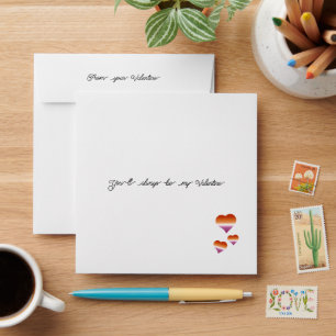 You'll Always Be My Valentine Lesbian Hearts Flag Envelope