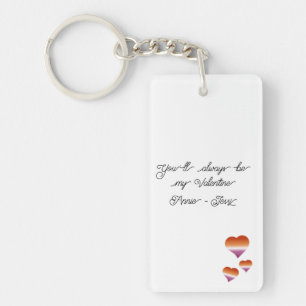 You'll Always Be My Valentine Lesbian Hearts Flag Key Ring