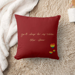You'll Always Be My Valentine LGBT Hearts Flag Cushion