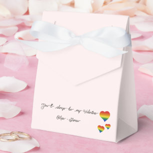 You'll Always Be My Valentine LGBT Hearts Flag Favour Box