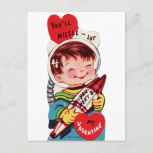 You'll Missle-Lot Vintage Valentine Postcard