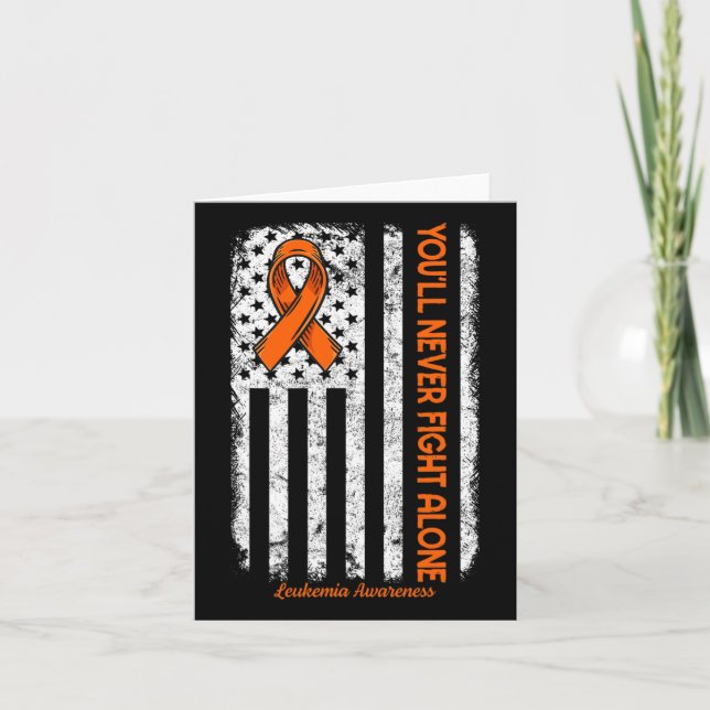 You'll Never Fight Alone Blood Cancer Leukaemia Aw Card (Front)