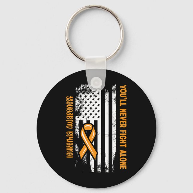 You'll Never Fight Alone Blood Cancer Leukaemia Aw Key Ring (Front)