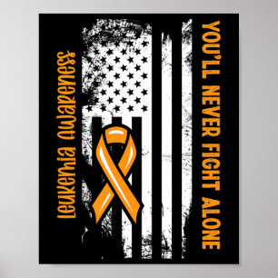 You'll Never Fight Alone Blood Cancer Leukaemia Aw Poster