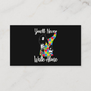 You'll Never Walk Alone Father Daughter Autism Business Card