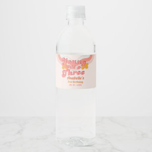 Yound Wild & three Daisy Flower Birthday Party  Water Bottle Label